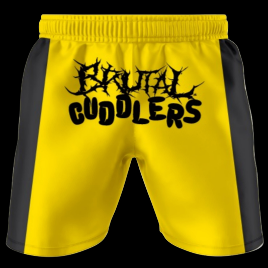 Brutal Cuddlers Bruce Lee inspired grappling shorts back design for no gi BJJ training