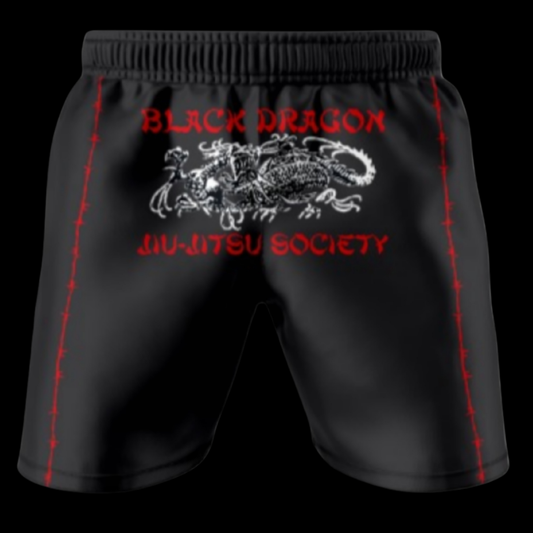 Brutal Cuddlers Deadliest Jiu Jitsu Club grappling shorts back design for Brazilian Jiu Jitsu grappling