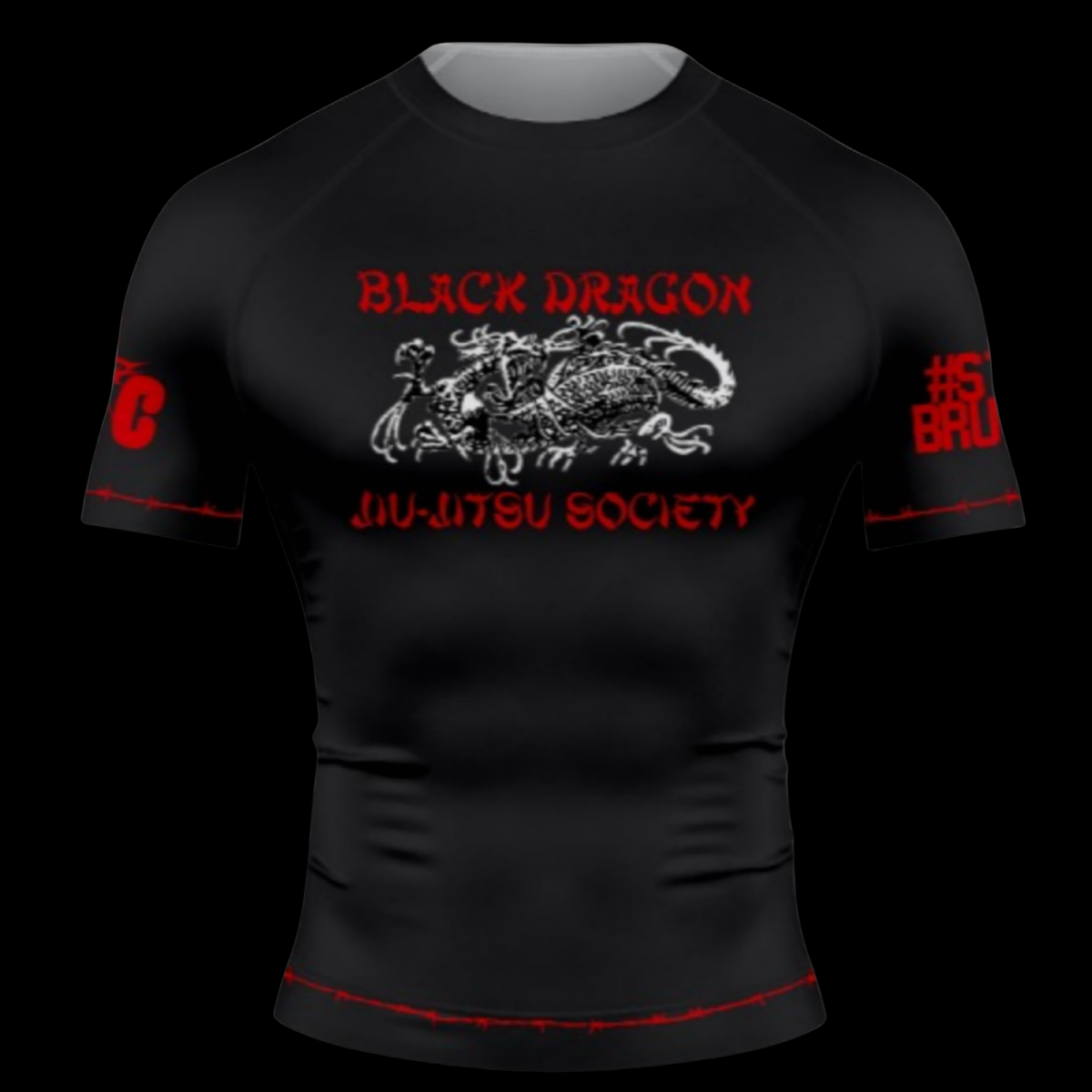 Brutal Cuddlers Deadliest Jiu Jitsu Club BJJ rashguard front view for no gi grappling