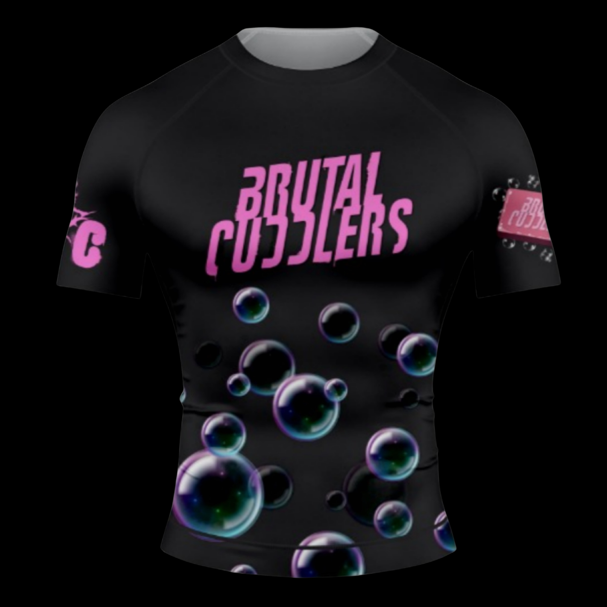Brutal Cuddlers Fight Club BJJ rashguard front view for no gi grappling