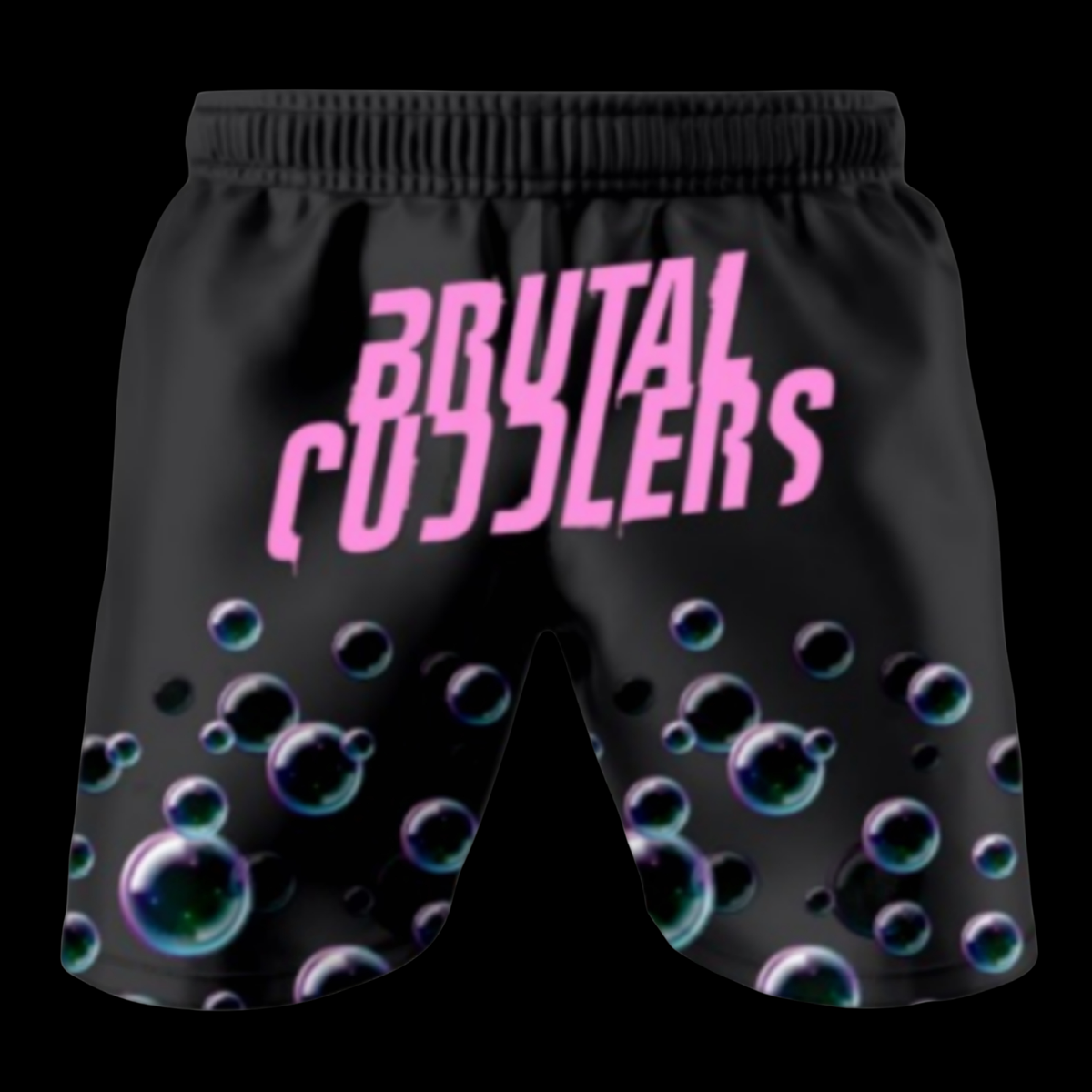 Brutal Cuddlers Fight Club grappling shorts back design for no gi BJJ training