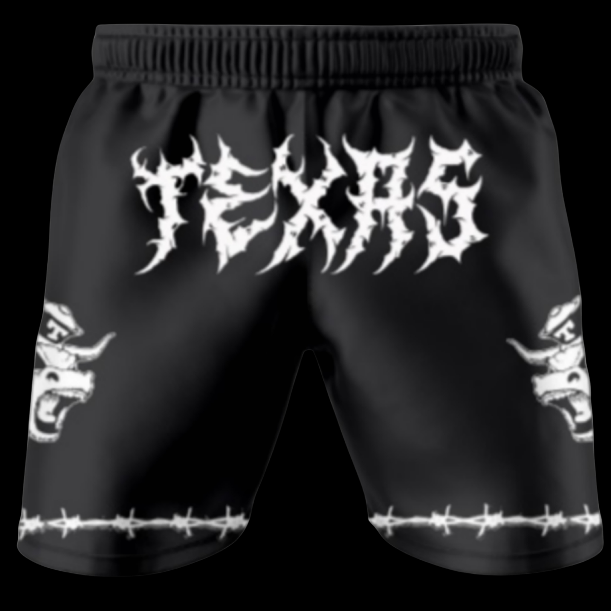 Brutal Cuddlers Texas themed grappling shorts front view for no gi BJJ training